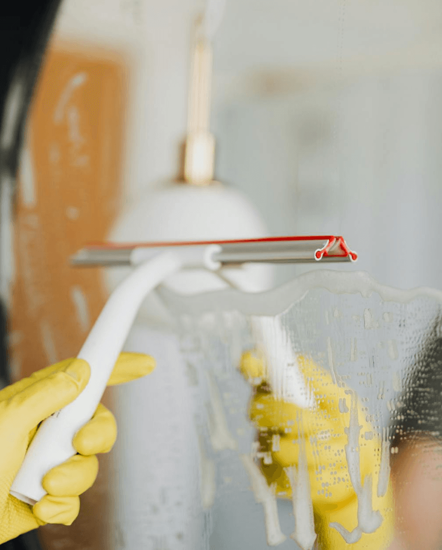 Professional cleaning service in action